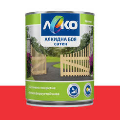 Alkyd paint for metal and wood Slightly satin - 650 ml, red