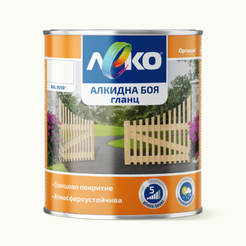 Alkyd paint white RAL 9016 gloss 2.5l Leko ORGAHIM