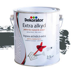 Extra alkyd paint for metal and wood 2.5l metallic gray RAL 7011 Dekorator
