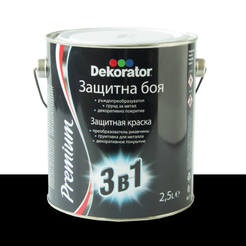 Alkyd paint for metal 3in1 black matte 2.5l Dekorator