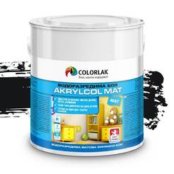 Краска на водной основе Akrylcol C1999 чёрный матовый 2.5л