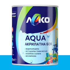 Краска акриловая сатиновая Leko Aqua - 600мл, аквамарин