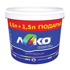 Interior paint 8.5l + 1.5l free Leko Interin white