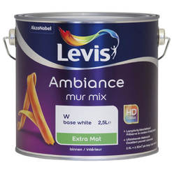 Innenfarbe extramatt, abwaschbar, 2,5 l, Ambiance Mur Extra Mat Base W, weiß, LEVIS