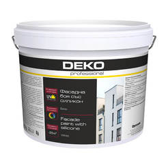 Краска фасадная с силиконом - 25 кг/ 15 л, V8067 белая основа Deko Professional
