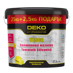 Силиконовая штукатурка Deko Professional T8500 2 мм 25 кг + 2,5 кг бесплатно белая
