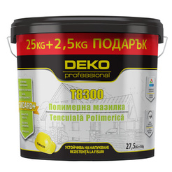 Polymer plaster Deko Professional T8300 2mm 25kg + 2.5kg free white