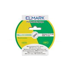 Yellow-green insulating tape 19mm x 20m, 0.15mm Elmark