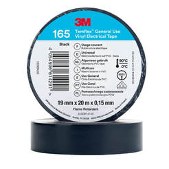 Insulation tape black 19mm x 20m, 150 micron 3M Temflex