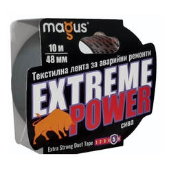 Лента монтажная армированная 48мм x 10м Mgus Extreme Power серая