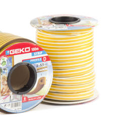 Уплътнител каучуков D профил бял 1000/103 GEKO