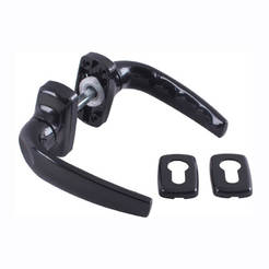 Handle for aluminum windows with rosette black Unimet