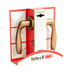 Secret door handle with rosette, bronze Gabri