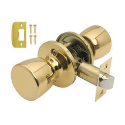 Simple door handle, polished brass Tulip