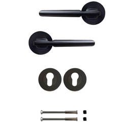 Secret door handle with rosette black Yasmin