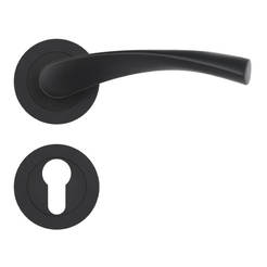 Secret handle with door rosette, black matt 1912