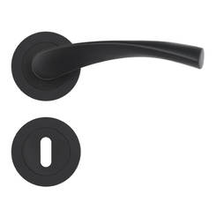 Ordinary handle with door rosette, black matt 1912