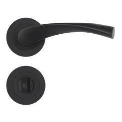 Service handle with door rosette, black matt 1912