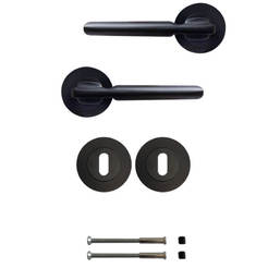 Обикновена дръжка за врата с розетка черна Yasmin