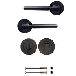 Дверная ручка с розеткой, черная, Yasmin