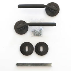 Простая дверная ручка с розеткой, черная Azra