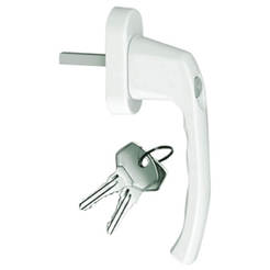 Window handle PVC L-shaped white with key 81653 HOME MAISTER