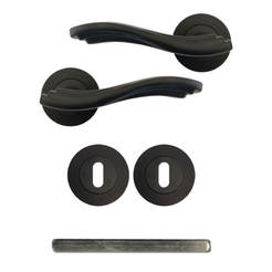 Простая дверная ручка с розеткой, черная, Ece