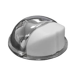 Self-adhesive chrome neck stopper with white rubber mod. 400