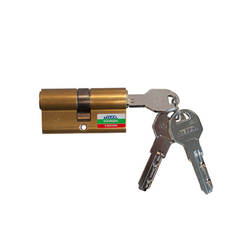 One-sided pit lock 30 x 30 mm BDS, brass, 3 keys