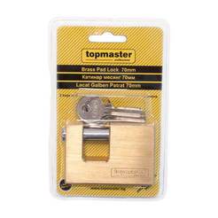 Brass padlock 70mm secret lock and 3 keys