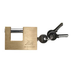 Месингов катинар 80мм секретна ключалка и 3 ключа