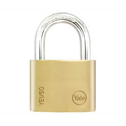 Essential padlock 50mm, brass, 3 keys