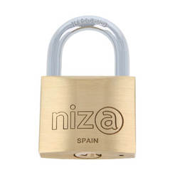 Padlock Niza - 50mm, brass, hardened arch, double lock
