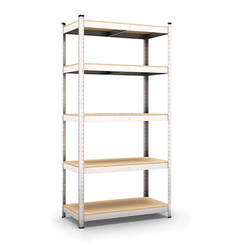 Metal rack with 5 shelves chipboard 180 x 90 x 45 cm - 265 kg / shelf