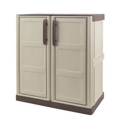 Cabinet PVC domestic 70 x 39 x 85.5cm low with two doors beige/brown