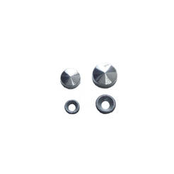 Metal plugs for screws - Ф 20mm, chrome, 2 parts