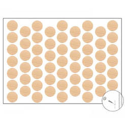 Self-adhesive plugs - Ф 14mm, 50 pieces, natural hush