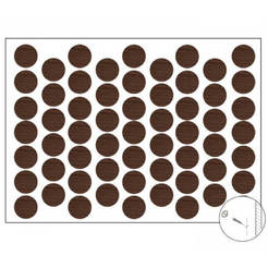 Self-adhesive plugs - Ф 14mm, 50 pieces, dark walnut