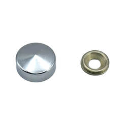 Metall-Schraubkappen, matt verchromt, 2-teilig, Ø 16 mm, 4 Stück/Blister