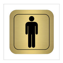 Пиктограмма WC мальчик золото 95 х 95 х 1,5мм