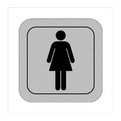 Пиктограмма WC девочка серый 95 x 95 x 1,5мм
