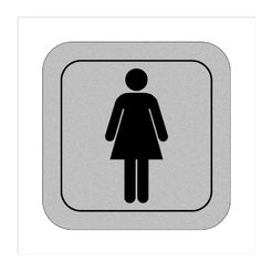 Pictogram WC girl gray 95 x 95 x 1.5mm