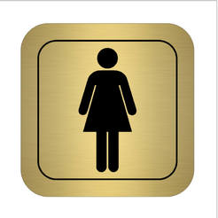 Пиктограмма WC девочка золото 95 х 95 х 1,5мм