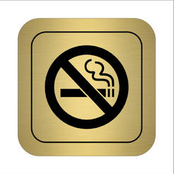 Пиктограма Пушенето забранено златна 95 x 95 x 1.5мм
