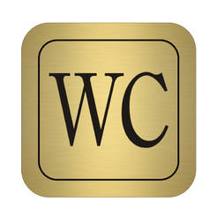 WC icon gold 95 x 95 x 1.5 mm