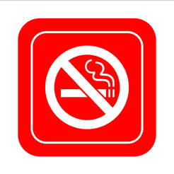 No smoking icon red 95 x 95 x 1.5 mm