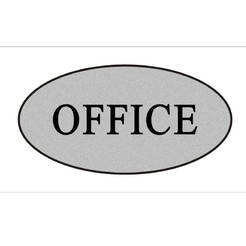 Pictogram OFFICE gray ellipse 100 x 50 x 1.5mm