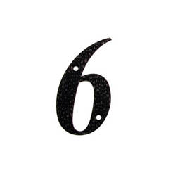 Number "6" black matte 50 x 32mm