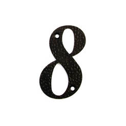 Number "8" black matte 50 x 32mm