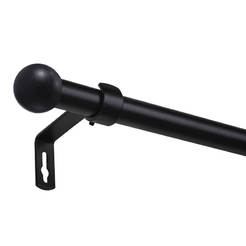 Curtain rod single black matte 2.00m tip ball Base